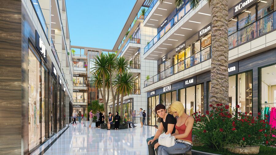 The Galleria — retail frontage close view